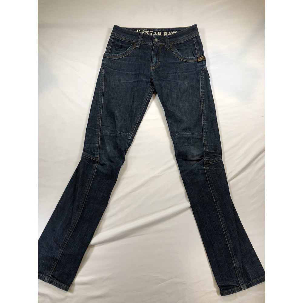 G-Star Raw Blue Button Fly 3301 Men's Straight Fit Jeans Size 24x30 Vintage